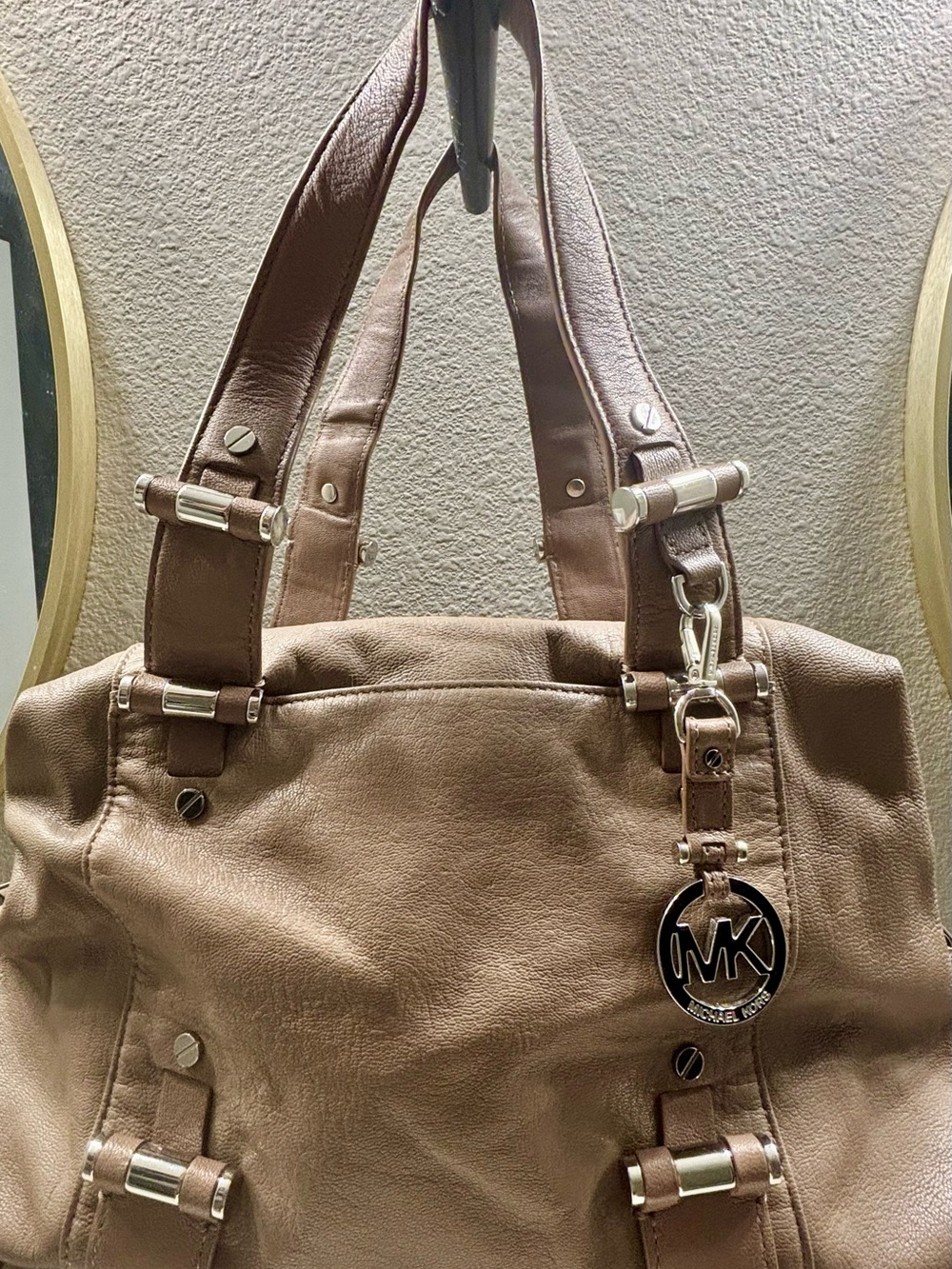Michael Kors Taupe Leather Shoulder Bag